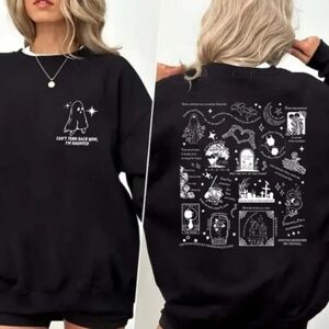 NWOT Taylor Swift Spooky Song Lyrics & Graphics Black Fleece Lined Sweatshirt